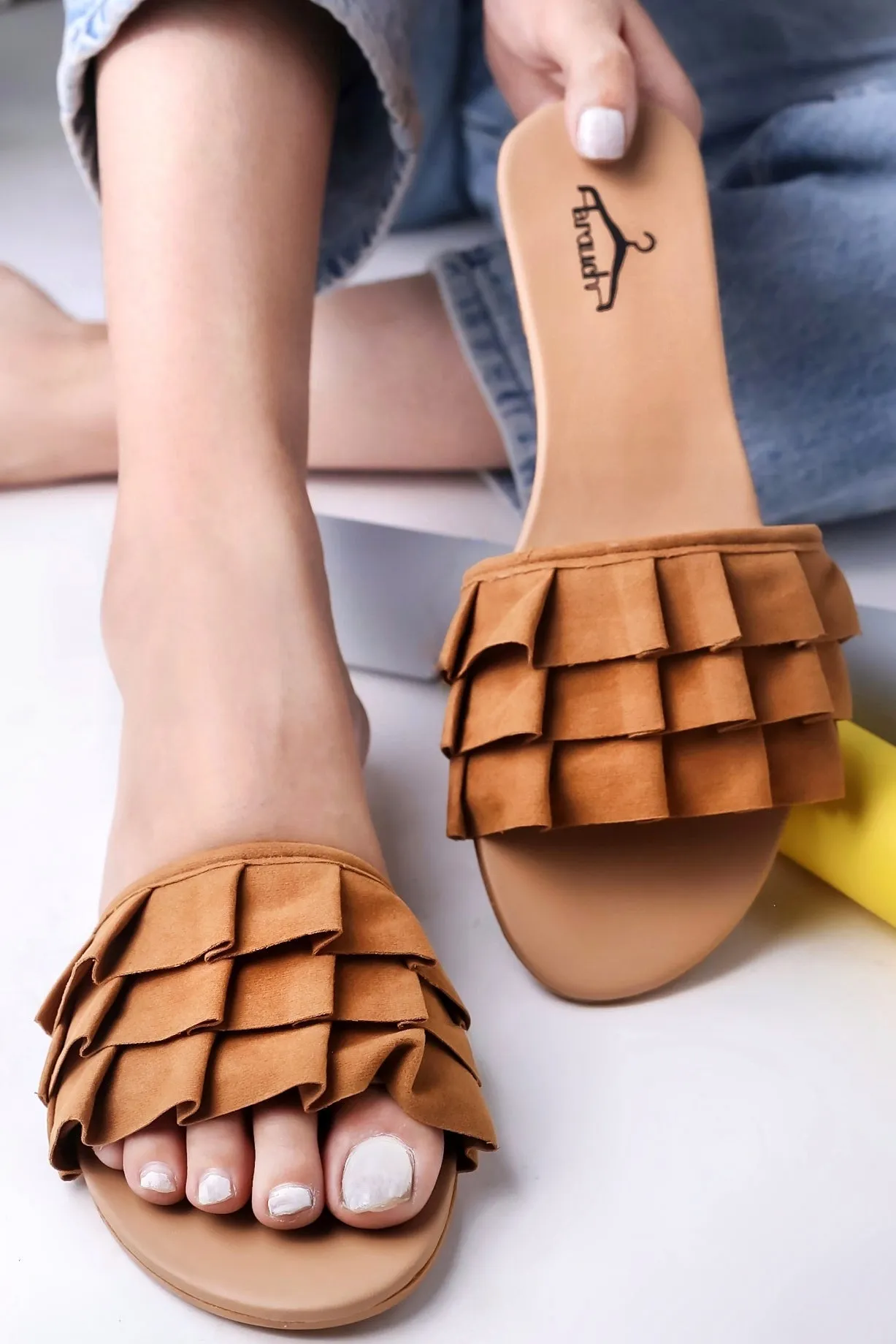 Brauch Royal Brown Suede Frock Flats