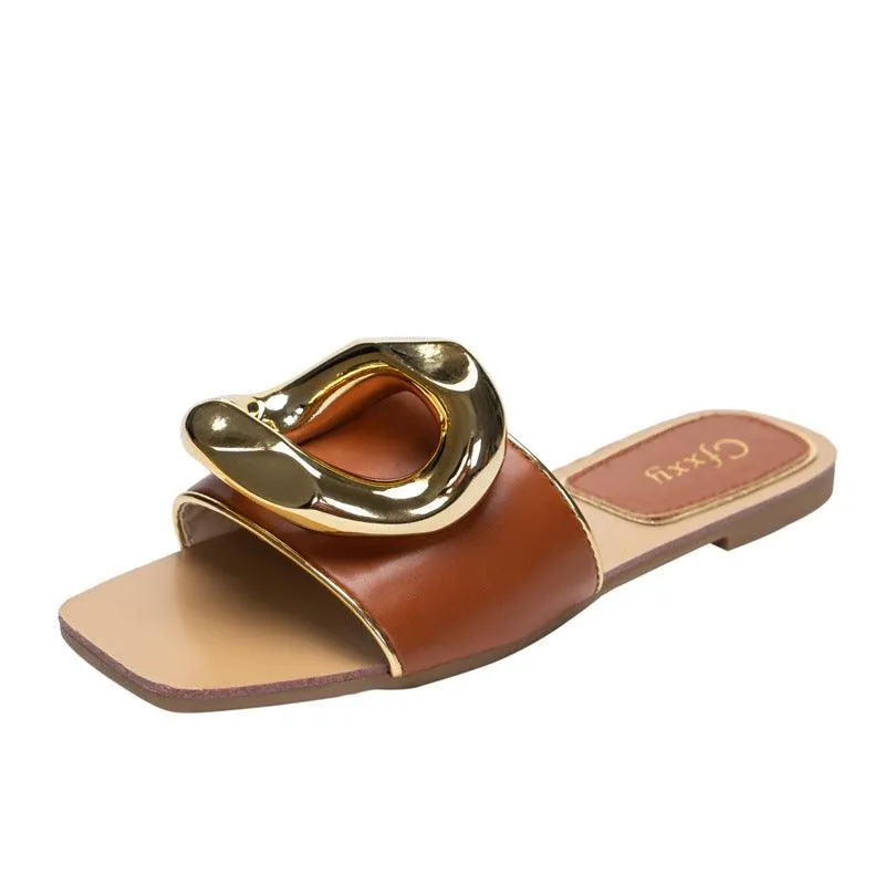 CFX Personalized Large Gold Button For Women - Brown