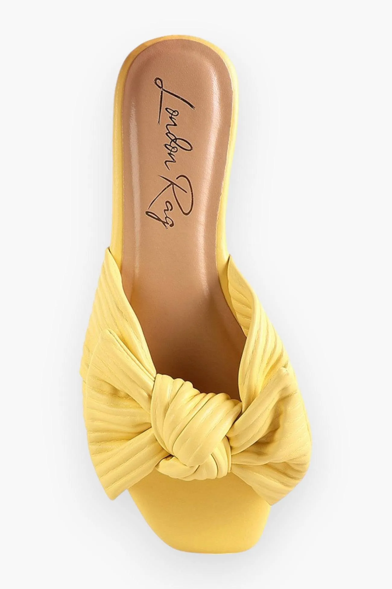 Textured Bow Slide Flats